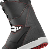 ThirtyTwo Lashed X Crab Grab Snowboard Boot 2025 - Black snowboard boots with white accents and red stitching.