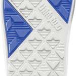 ThirtyTwo Lashed Premium X Spring Break Snowboard Boot 2025 - A white snowboard boot with a blue logo on the side and a black strap.