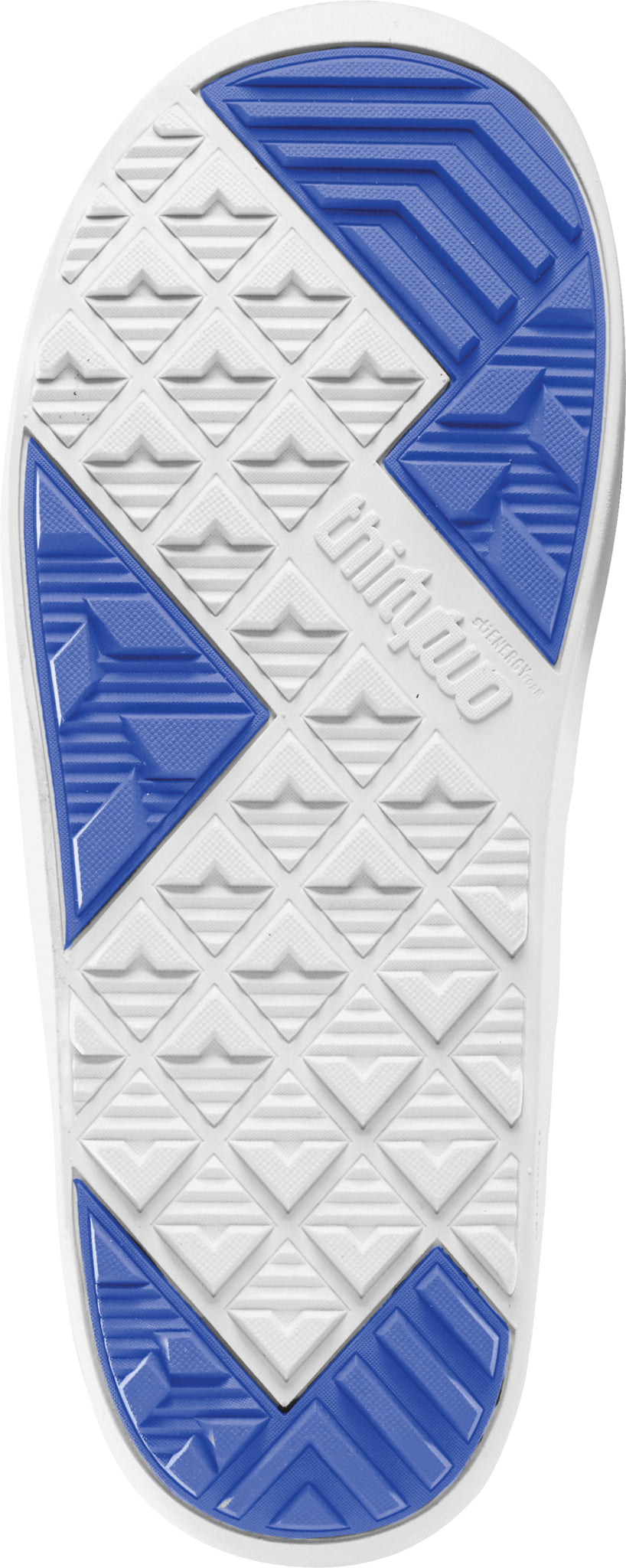 ThirtyTwo Lashed Premium X Spring Break Snowboard Boot 2025 - A white snowboard boot with a blue logo on the side and a black strap.