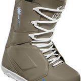 ThirtyTwo Lashed Premium X Spring Break Snowboard Boot 2025 - A tan snowboard boot with a palm tree logo on the side and white laces.