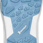 ThirtyTwo TM-2 x Bomb Hole Snowboard Boot 2025 - A light blue snowboard boot with a textured pattern on the sole and a white logo that reads "Bomb Hole" in bold letters.