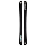 Faction Mana 2 Skis 2024 - Black skis with white and green diagonal stripes on the bottom of the right ski.