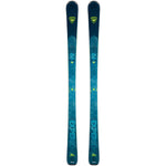 Rossignol Experience 86 Basalt Skis 2024 - A pair of skis with a dark blue-green color and a basalt pattern on the top sheet, featuring a yellow logo at the tip.