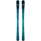 Rossignol Experience 86 Basalt Skis 2024 - A pair of skis with a dark blue-green color and a basalt pattern on the top sheet, featuring a yellow logo at the tip.