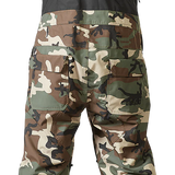 ThirtyTwo Basement Shell Bib Pant 2024 - Black bib shell pant with white and grey snow camo pattern on lower legs.