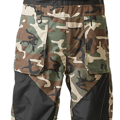 ThirtyTwo Basement Shell Bib Pant 2024 - Black bib pant with white logo on left leg and orange accents.