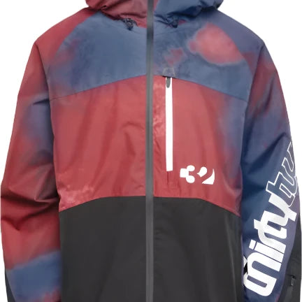 ThirtyTwo Lashed Shell Jacket 2025 - A red, blue, and black jacket with a hood.