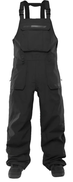 ThirtyTwo Basement Shell Bib Pant 2025 - Black bib pant with adjustable straps and zippered leg openings.
