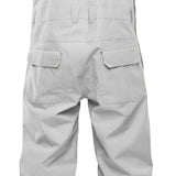 ThirtyTwo Basement Shell Bib Pant 2025 - White bib pants with black straps and a zippered pocket on the thigh.