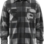 ThirtyTwo Rest Stop Fleece Shirt 2025 - A black and white plaid fleece shirt with a collar.