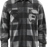 ThirtyTwo Rest Stop Fleece Shirt 2025 - A black and white plaid fleece shirt with a collar.
