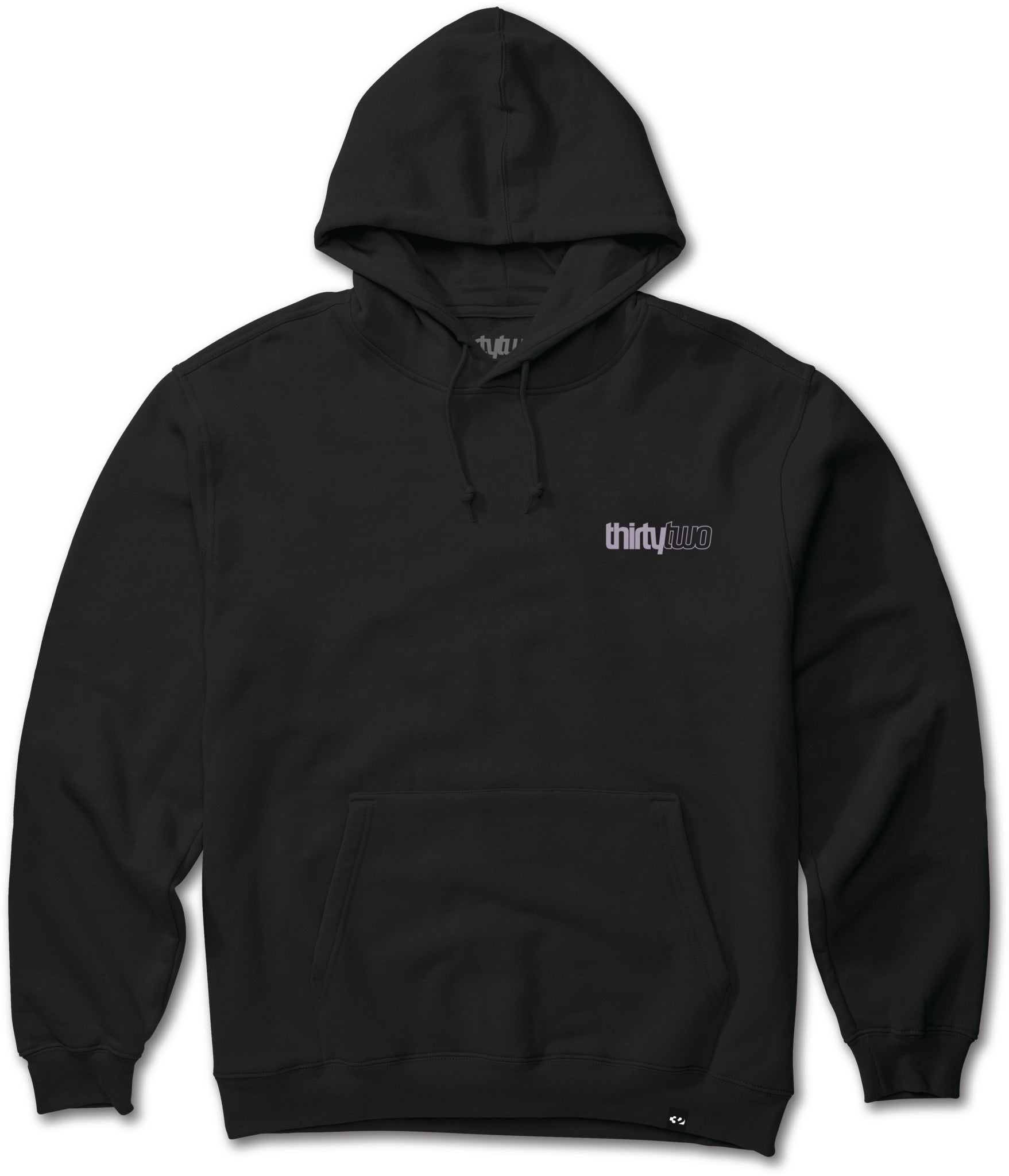 ThirtyTwo Vizz Hoodie 2025 - A black hoodie with a white logo on the chest and a small tag on the bottom left corner.
