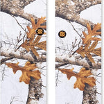 Stance X Realtree Edge Color Crew Sock 2023 - A pair of crew socks with a brown and tan camouflage pattern featuring tree branches and leaves.