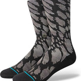 REPTILIOUS CREW SOCK 2024 - Socks with a reptile skin pattern in shades of brown and gray.