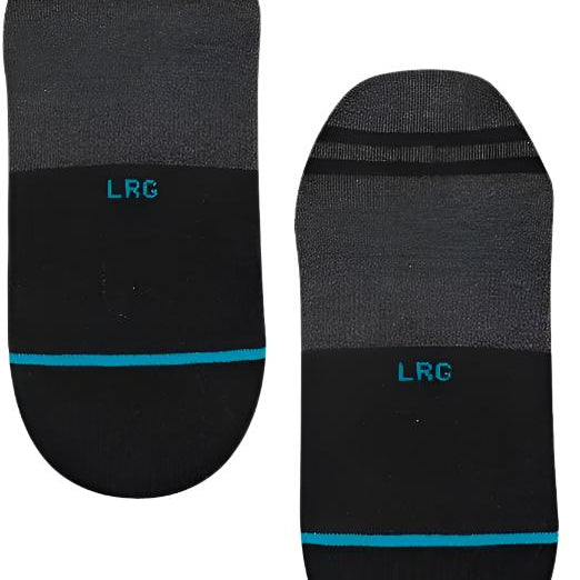 Stance Men's Gamut No Show Sock 3-Pack - Black socks with a thin blue stripe at the top.