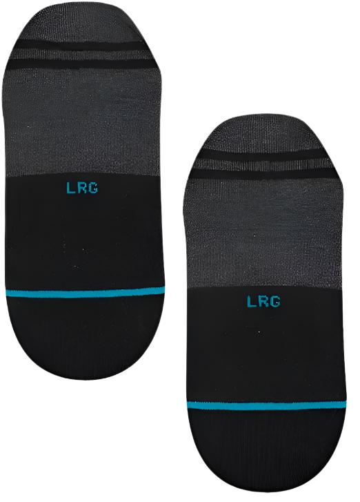 Stance Men's Gamut No Show Sock 3-Pack - Black socks with a thin blue stripe at the top.
