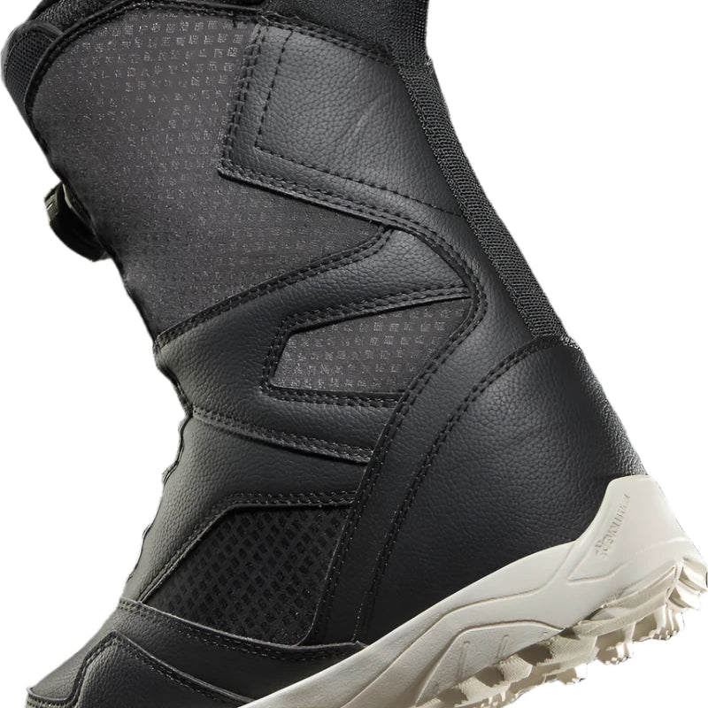 ThirtyTwo Women's STW Double BOA Snowboard Boot 2024 - Black snowboard boots with a textured pattern on the toe and heel areas.