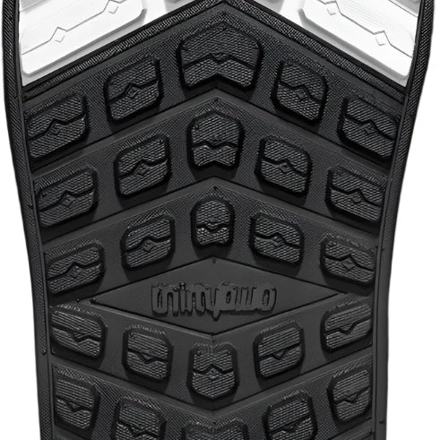 ThirtyTwo Women's Lashed Double BOA x Melancon Snowboard Boot 2024 - Black snowboard boot with a textured, rubber outsole and silver hardware.