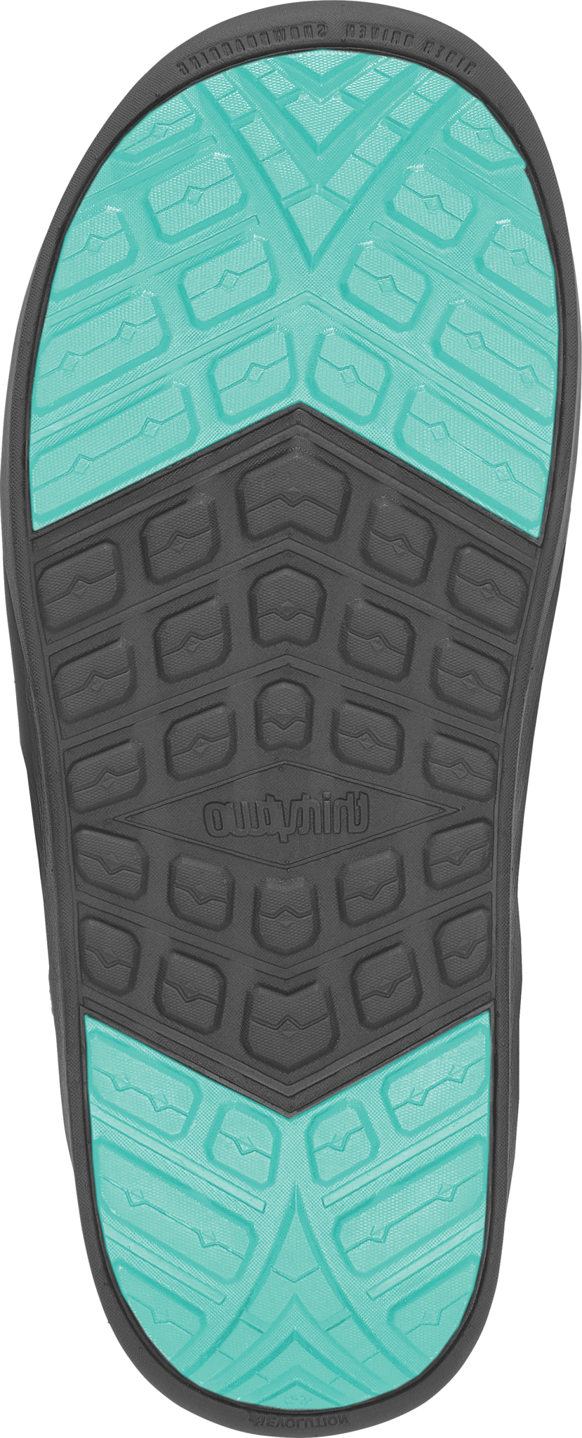ThirtyTwo Women's Lashed Double BOA Snowboard Boot 2025 - A black snowboard boot with a teal-colored logo on the side and a silver BOA dial at the top.