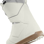 ThirtyTwo Women's Lashed Double BOA Snowboard Boot 2025 - A white snowboard boot with a textured leather upper and brown rubber sole.