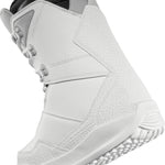 ThirtyTwo Women's Shifty Boot 2025 - A white snowboard boot with a textured pattern on the toe and heel, featuring gray laces and a black strap at the top.