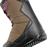 ThirtyTwo Women's Shifty Boot 2025 - A tan suede boot with purple accents and a black sole.
