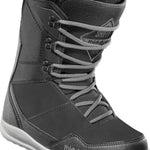 ThirtyTwo Women's Shifty Boot 2025 - A black boot with a textured pattern on the toe and heel, featuring a white sole and laces.
