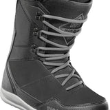 ThirtyTwo Women's Shifty Boot 2025 - A black boot with a textured pattern on the toe and heel, featuring a white sole and laces.