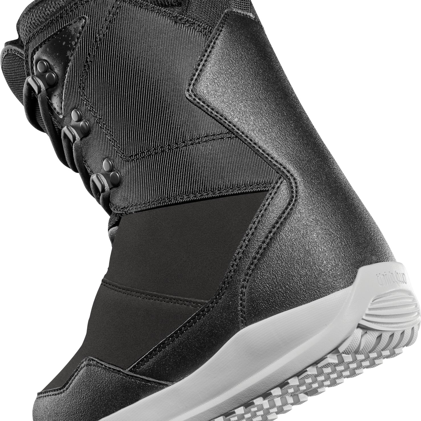 ThirtyTwo Women's Shifty Boot 2025 - Black boots with a textured pattern on the toe and heel areas.