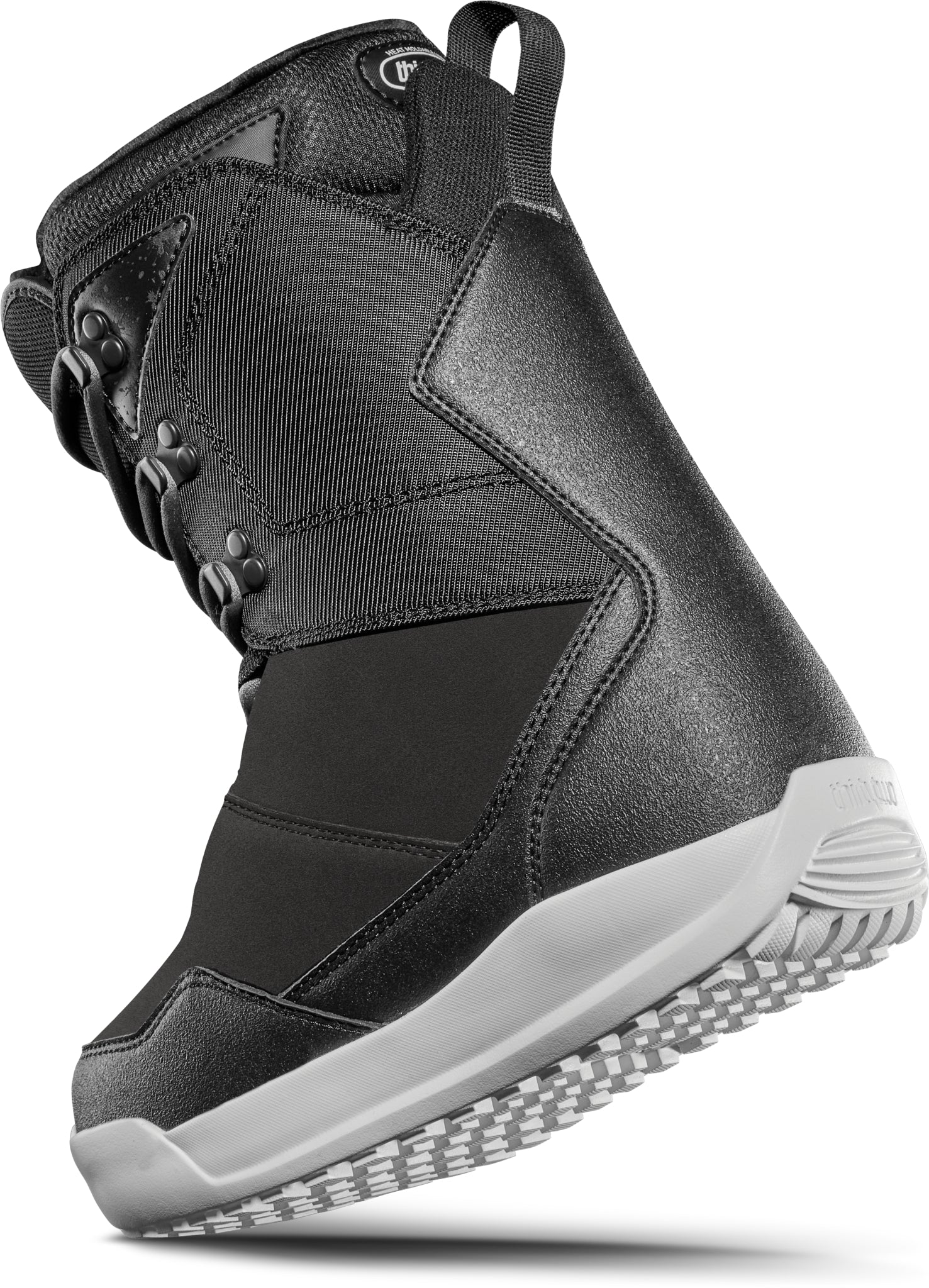 ThirtyTwo Women's Shifty Boot 2025 - Black boots with a textured pattern on the toe and heel areas.