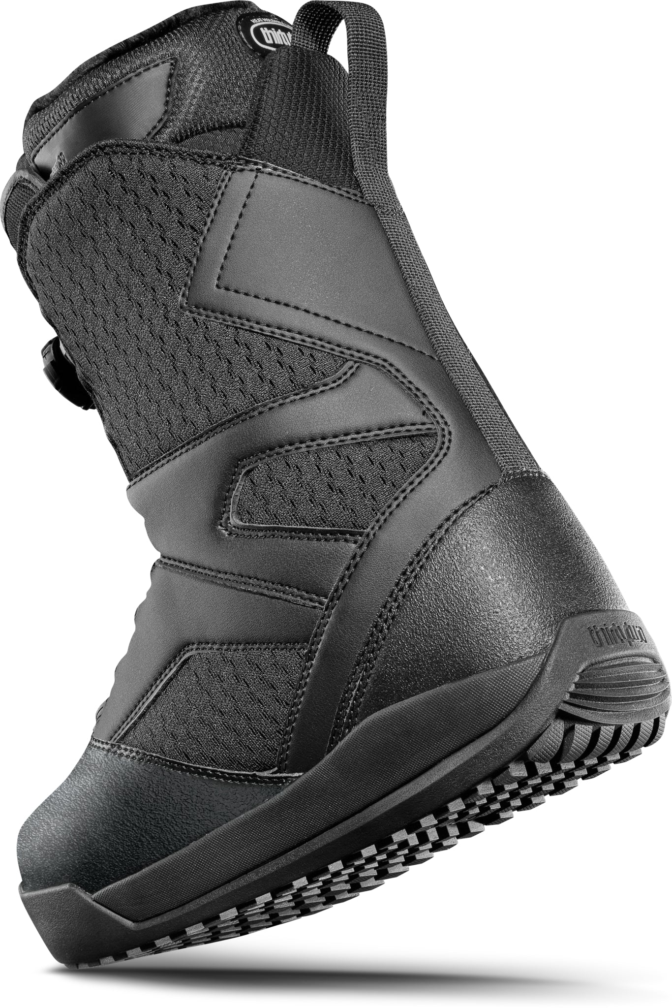 ThirtyTwo Women's STW Double Boa Snowboard Boot 2025 - Black snowboard boots with a textured pattern on the toe and heel areas.
