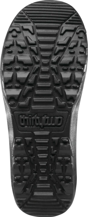 ThirtyTwo Junior's BOA Snowboard Boot 2025 - Black snowboard boot with a textured rubber sole and silver metal hardware.