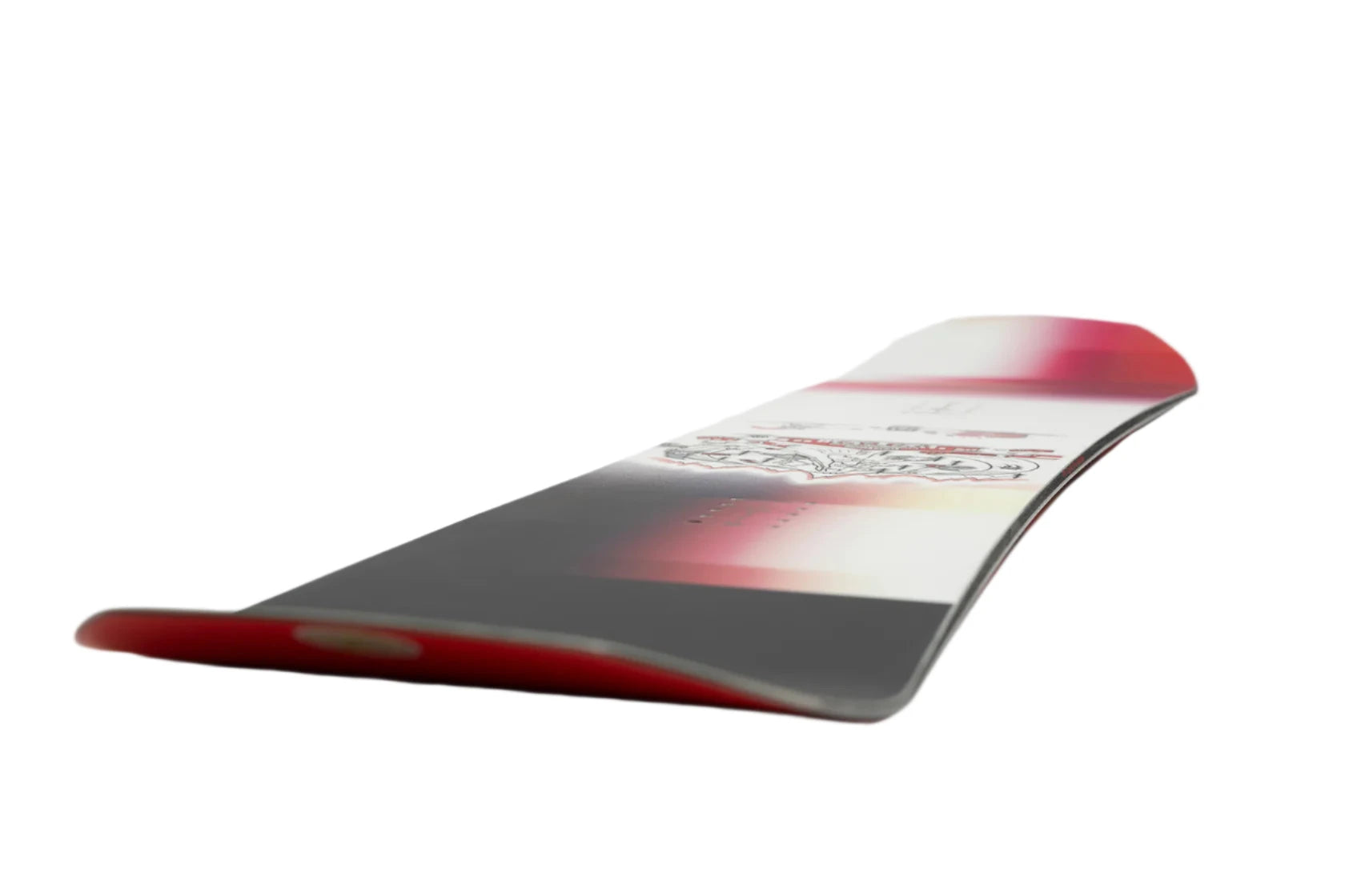 Nitro Team Pro Marcus Kleveland Snowboard 2025 - A snowboard with a black base and red, yellow, and white gradient at the top.