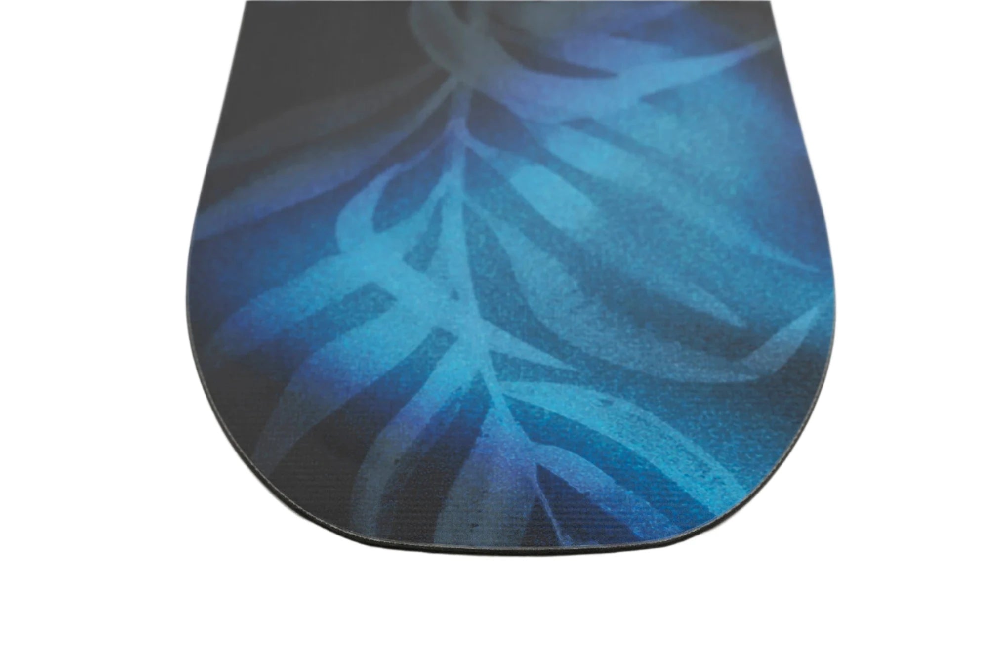 Nitro Women's Lectra Cam-Out Snowboard 2025 - A snowboard with a blue and black base color, featuring a white floral pattern on top.