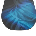 Nitro Women's Lectra Cam-Out Snowboard 2025 - A snowboard with a blue and black base color, featuring a white floral pattern on top.