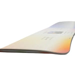 Nitro Women's Optisym Snowboard 2025 - A snowboard with a white base and blue, orange, and yellow gradient at the top.