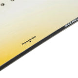 Nitro Women's Optisym Snowboard 2025 - A snowboard with a white base and black trim, featuring a gradient design that transitions from light to dark towards the tip.