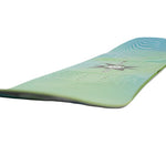 Nitro Kid's Ripper x Volcom Snowboard 2025 - A light blue snowboard with a darker blue stripe and a black logo on top.