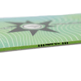 Nitro Kid's Ripper x Volcom Snowboard 2025 - A green snowboard with a black star graphic and white stripes on top of it.