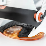 Nitro Phantom Snowboard Bindings 2025 - A pair of black bindings with silver screws and a rectangular orange logo on the top left corner.