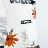 Nitro Phantom Snowboard Bindings 2025 - A white snowboard binding with a black strap and silver screws.