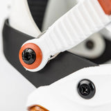 Nitro Phantom Snowboard Bindings 2025 - White bindings with black screws and silver cables.