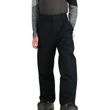 Obermeyer Junior's Timberline Insulated Pant 2025 - Black insulated ski pants with a subtle pattern of thin white lines on the lower leg.