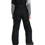 Obermeyer Junior's Timberline Insulated Pant 2025 - Black insulated ski pants with a white logo on the left leg.