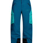 Obermeyer Jr. girls' insulated ski pants, Corsair teal, front close-up