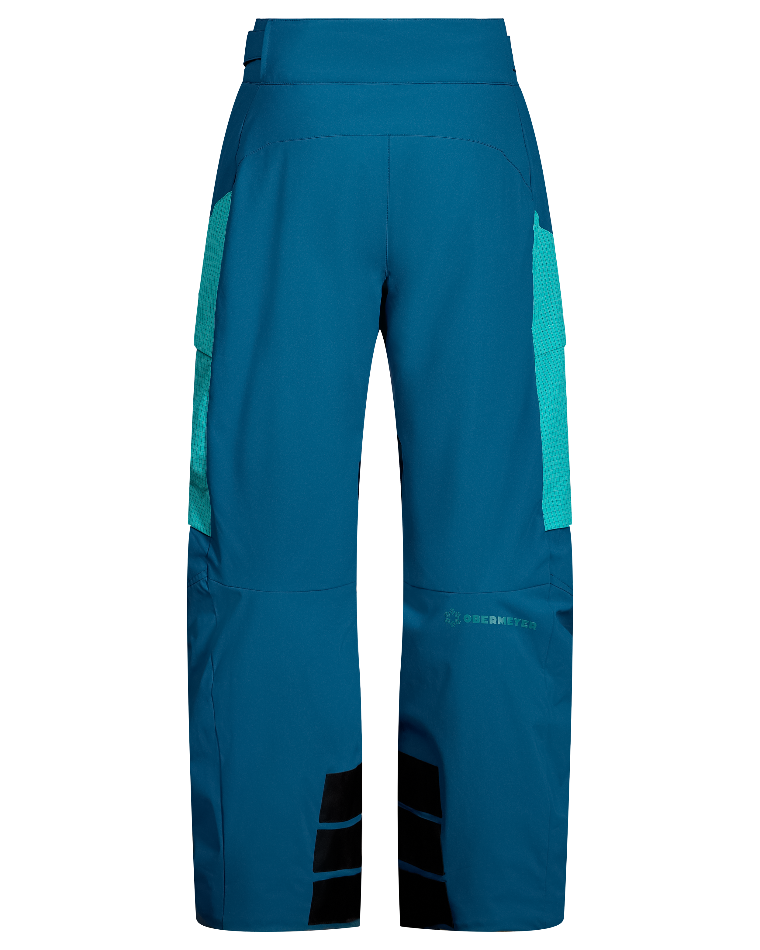 Obermeyer Jr. girls' insulated ski pants, Corsair teal, back close-up
