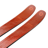 Blizzard Rustler 9 Skis 2025 - A pair of skis with a brown base and white lettering, featuring the brand name "BLIZZARD" on the top sheet.