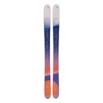 Blizzard Women's Sheeva 10 Skis 2025 - A pair of skis with a blue and orange color scheme, featuring a distinctive pattern on the top sheet.