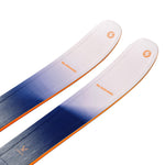 Blizzard Women's Sheeva 10 Skis 2025 - A pair of skis with a white top and blue bottom, featuring an orange logo on the tip.