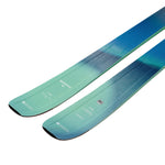 Blizzard Women's Sheeva 9 Skis 2025 - A pair of skis with a light green base color and darker green gradient towards the tip, featuring a subtle wood grain texture on the top surface.